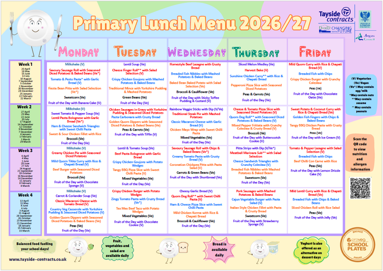 Lunch Menu 2026/27